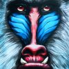 Mandrill Monkey Face paint by numbers