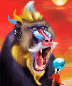 Mandrill Monkey paint by numbers