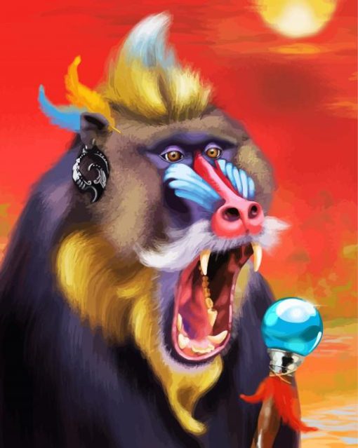 Mandrill Monkey paint by numbers