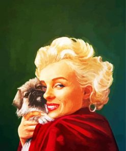 Marilyn Monroe With Pekingese paint by number