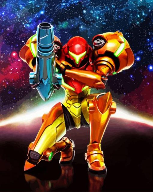 Metroid Galaxy paint by number