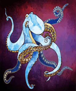 Metallic Octopus paint by number