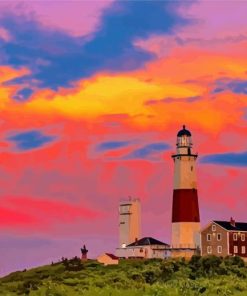 Montauk Point State Park At Sunset paint by number