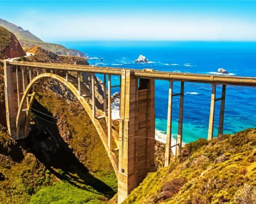 Monterey Bixby Creek Bridge paint by numbers