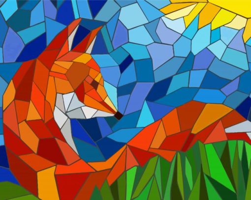 Mosaic Fox paint by number