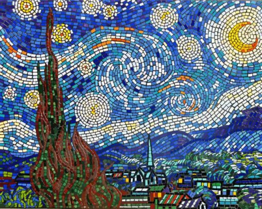 Mosaic Starry Night paint by number