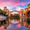 Mostar City At Sunset paint by number