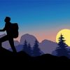 Mountains Climber Silhouette paint by number