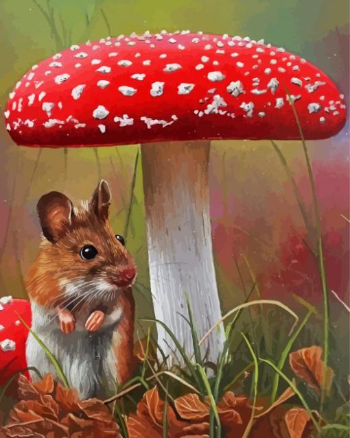 Mouse Under Toadstool paint by number