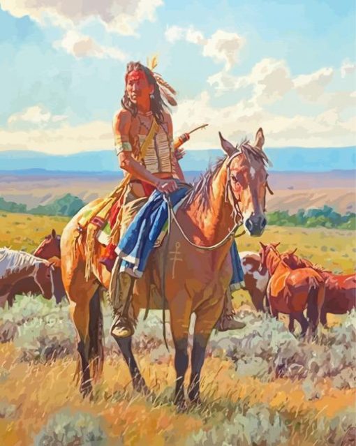 Native American Ranching paint by numbers