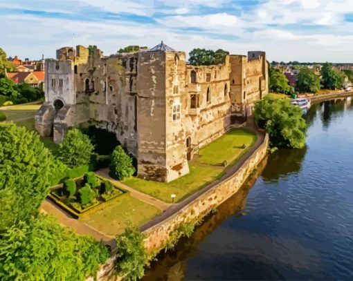 Newark Castle Nottingham England paint by numbers