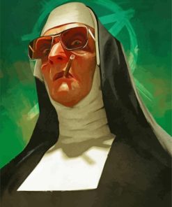 Nun Smoking paint by number