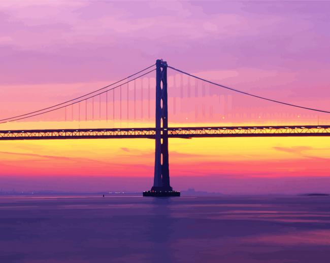 Oakland Bay Bridge At Sunset paint by numbers