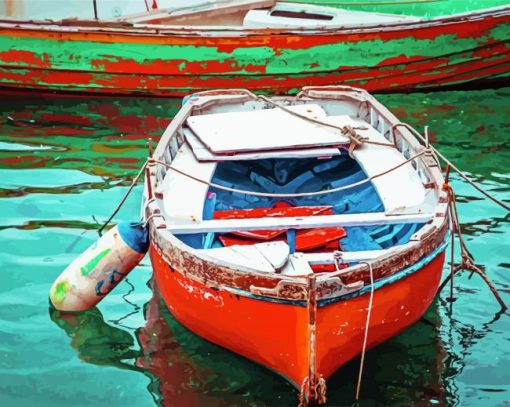 Old Fishing Boat paint by number