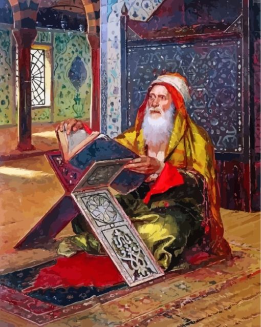 Old Muslim Man paint by number