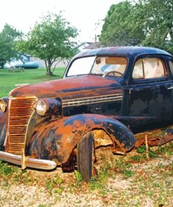 Old Rusty Car paint by number