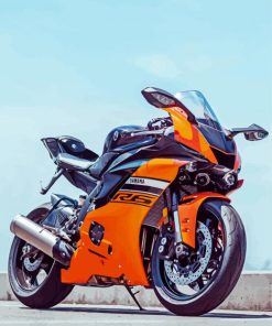 Orange Yamaha R6 paint by numbers