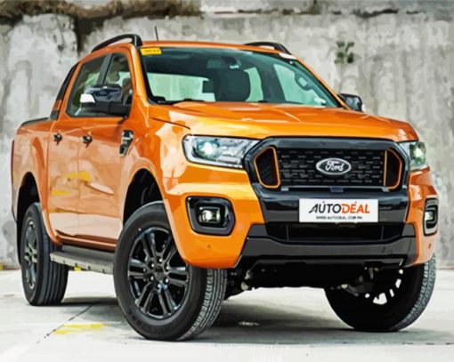 Orange Ford Ranger paint by numbers