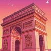 Paris Arc De Triomphe Poster paint by number