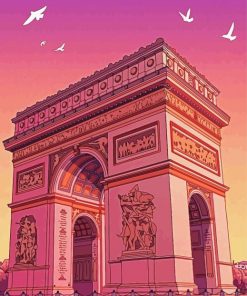 Paris Arc De Triomphe Poster paint by number