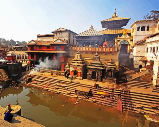 Pashupatinath Temple kathmandu paint by number