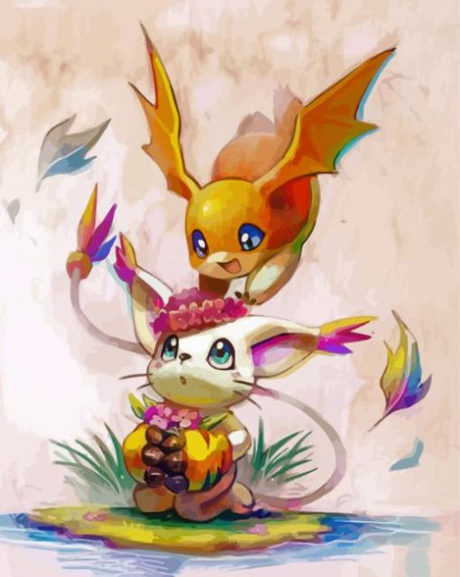 Patamon Digimon Anime Art paint by number