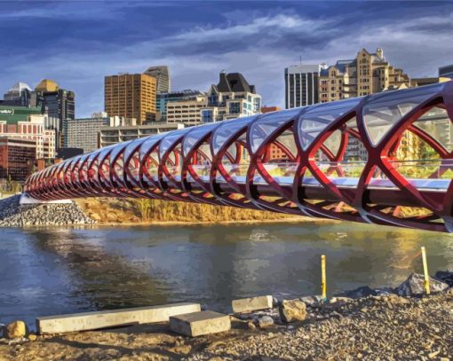 Peace Bridge Calgary paint by number