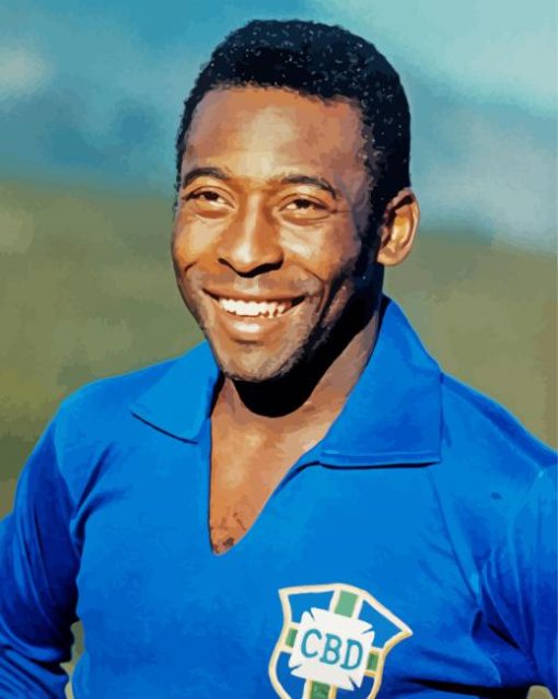 Pele Brazilian Soccer Player paint by number