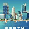 Perth Australia Poster paint by number