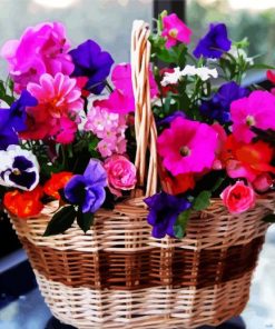 Petunia Basket paint by number