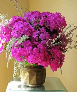 Pink Phlox Vase paint by number