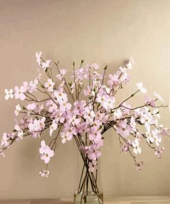 Pink Dogwood In Glass Vase paint by numbers