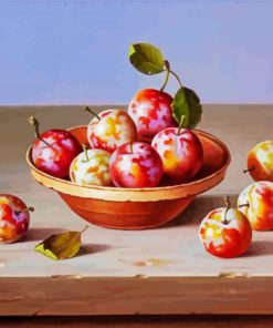 Plums In Terracotta Bowl paint by number