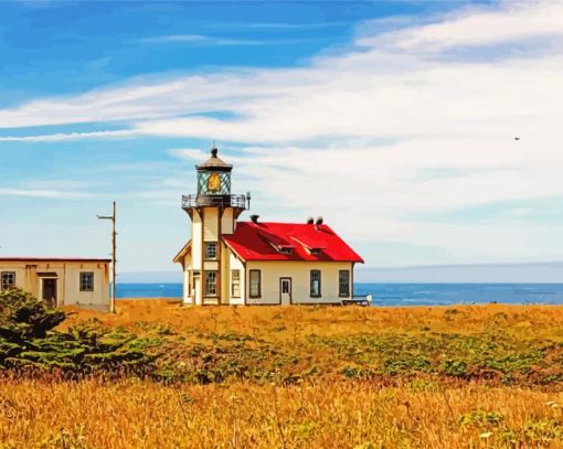 Point Cabrillo Lighthouse Mendocino paint by numbers