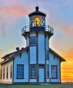 Point Cabrillo Lighthouse Museum Mendocino paint by numbers