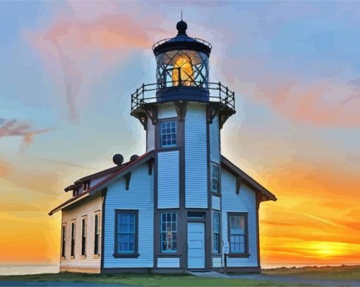 Point Cabrillo Lighthouse Museum Mendocino paint by numbers