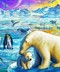 Polar Bears And Penguins paint by number