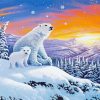 Polar Bears In Snow paint by number