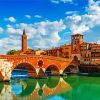 Ponte Pietra Bridge Verona Italy paint by number