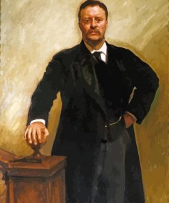 Portrait Of Theodore Roosevelt by John Singer Sargent paint by number