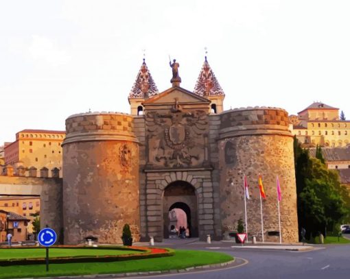 Puerta De Bisagra Toldo Spain paint by numbers