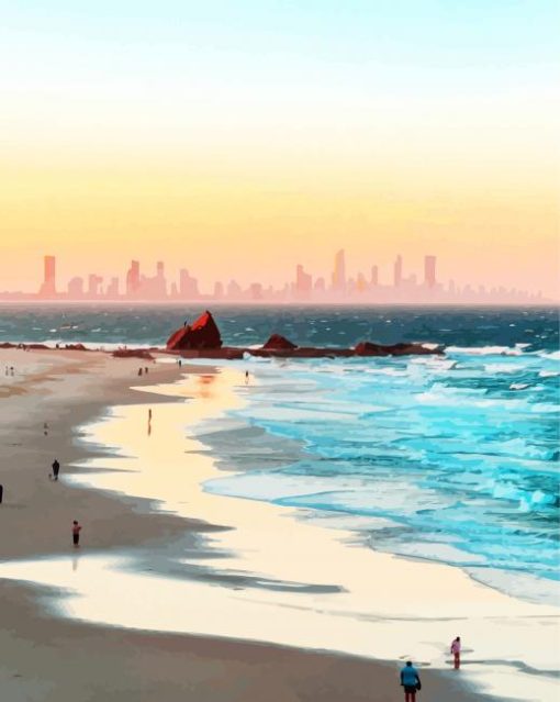 Queensland Beach View At Sunset paint by numbers