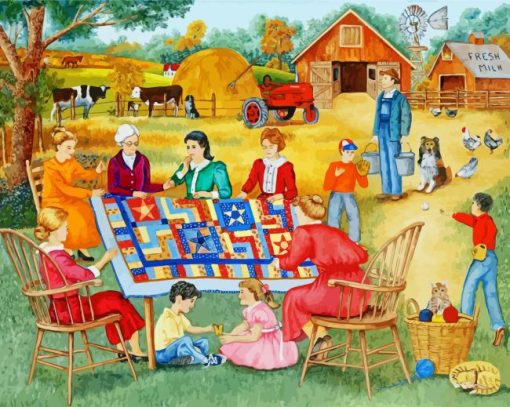 Quilters In Farm paint by numbers