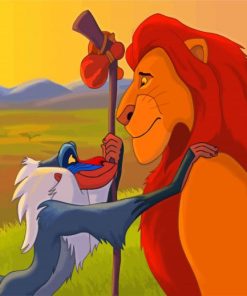 Rafiki And Mufasa Lion King paint by numbers