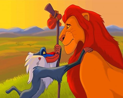 Rafiki And Mufasa Lion King paint by numbers