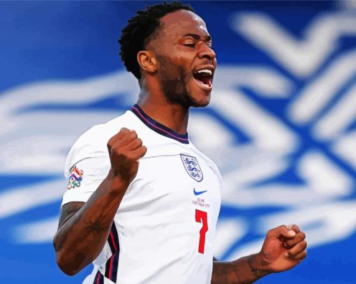 Raheem Sterling English Footballer paint by numbers