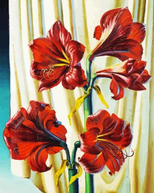 Red Lilies Vladimir Tretchikoff paint by number