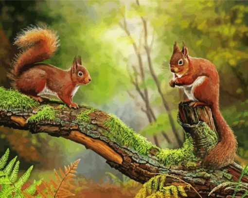 Red Squirrels paint by numbers