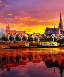 Regensburg At Sunset paint by number