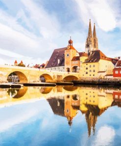 Regensburg Bridge paint by number